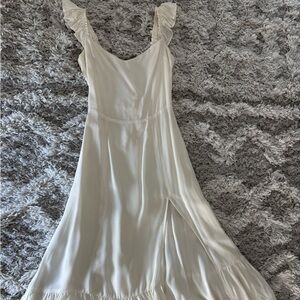 Reformation Cream Maxi Dress with Ruffle Straps